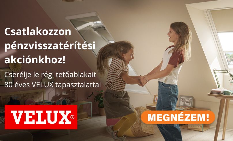 VELUX pénzvisszatérítés akció 2024.10.08-12.03.